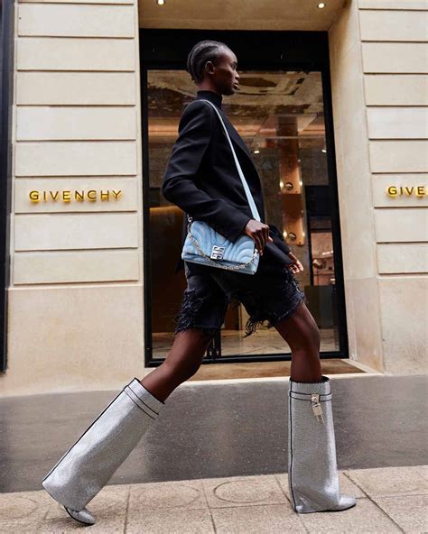 givenchy denim shark boots|givenchy shark lock boots outfit.